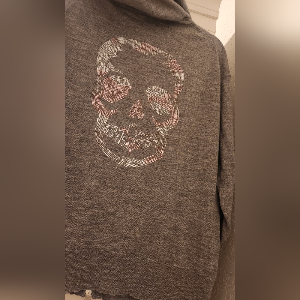 Zadig & Voltaire Sixtine Skull Marino Wool Zip Up